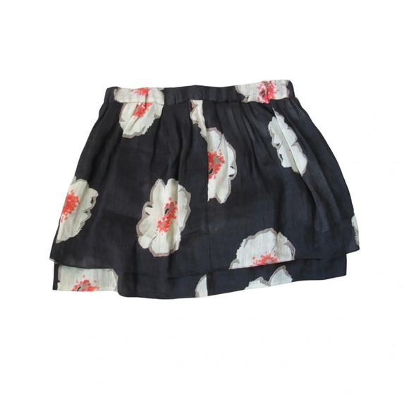 Isabel Marant Etoile Navy Double Layer Poppy Print MIni Skirt Size 40 Large Flaw - Picture 4 of 10